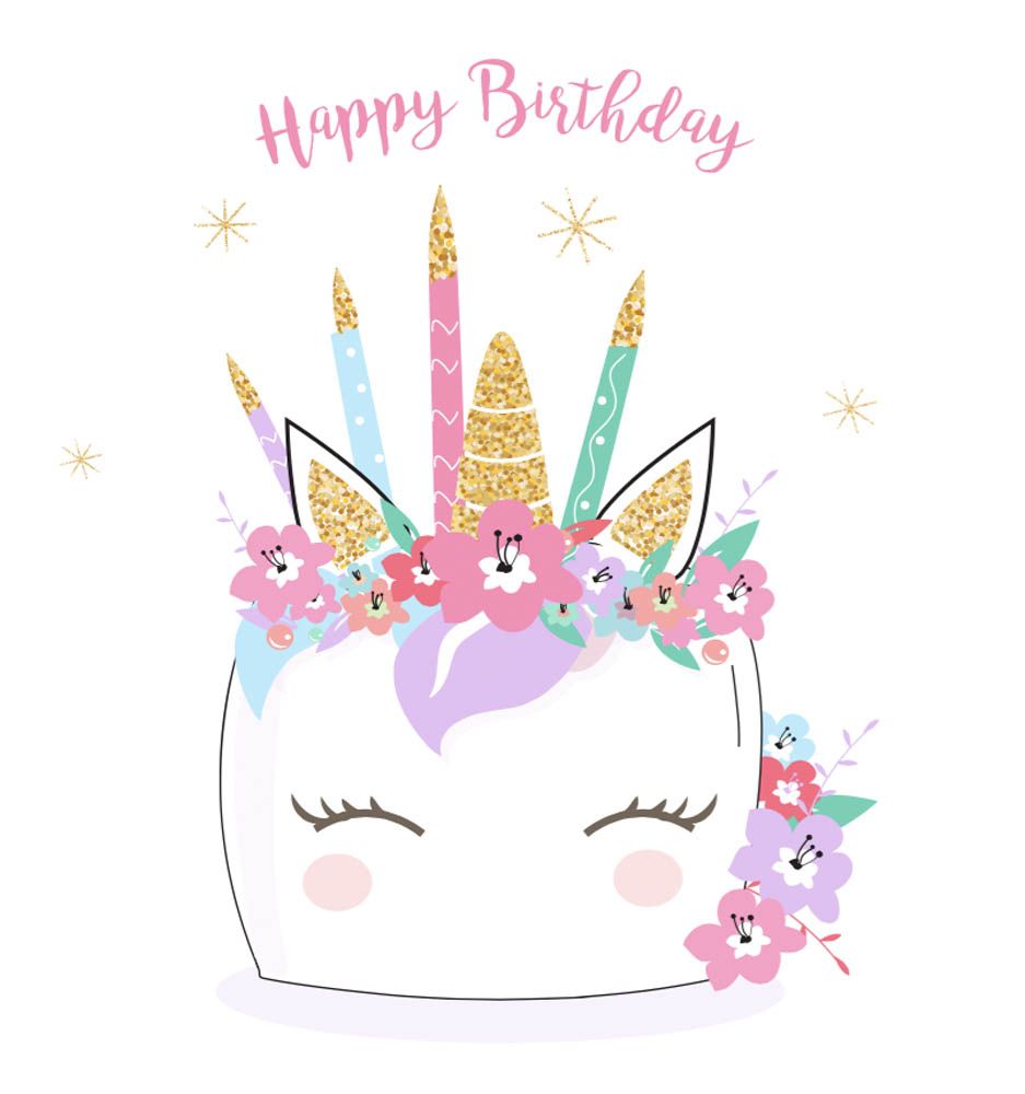 Pinak - A4 Size Unicorn Candles Card