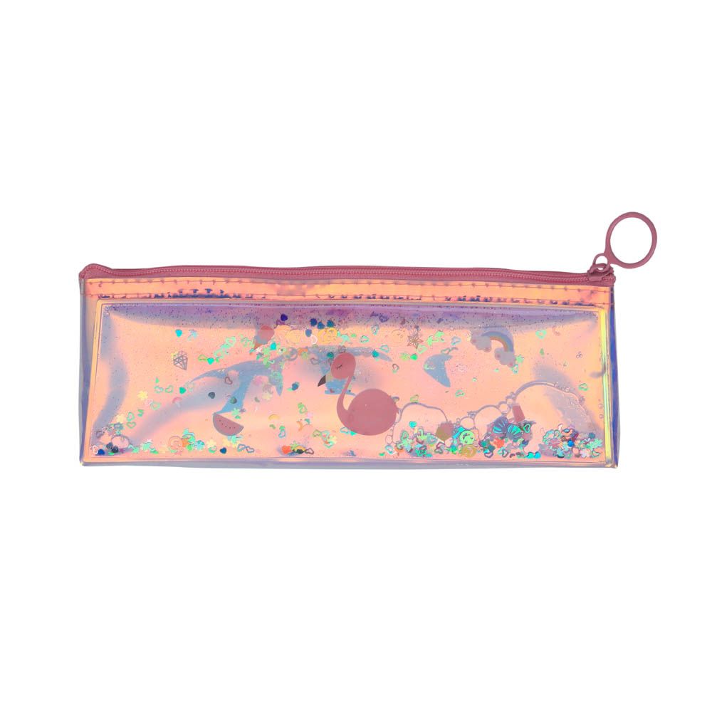 Pinak - Flamingo Moving Glitter Pencil Case