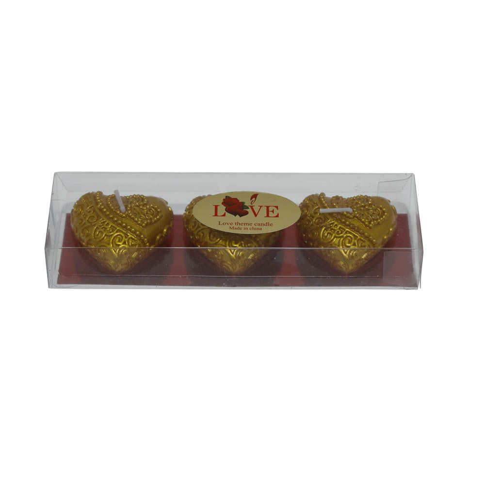 Pinak - Sparkles Three Set Heart Candle