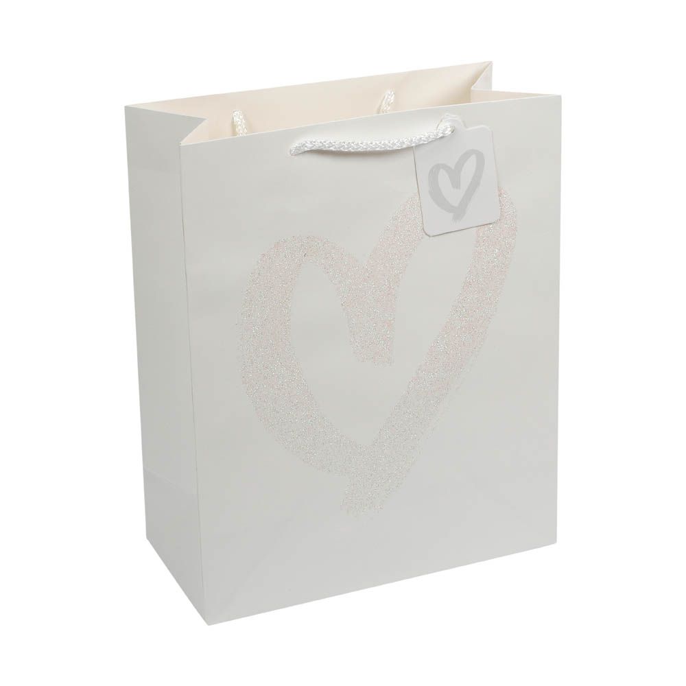 Pinak - Sparkles White Heart Glitter Bag