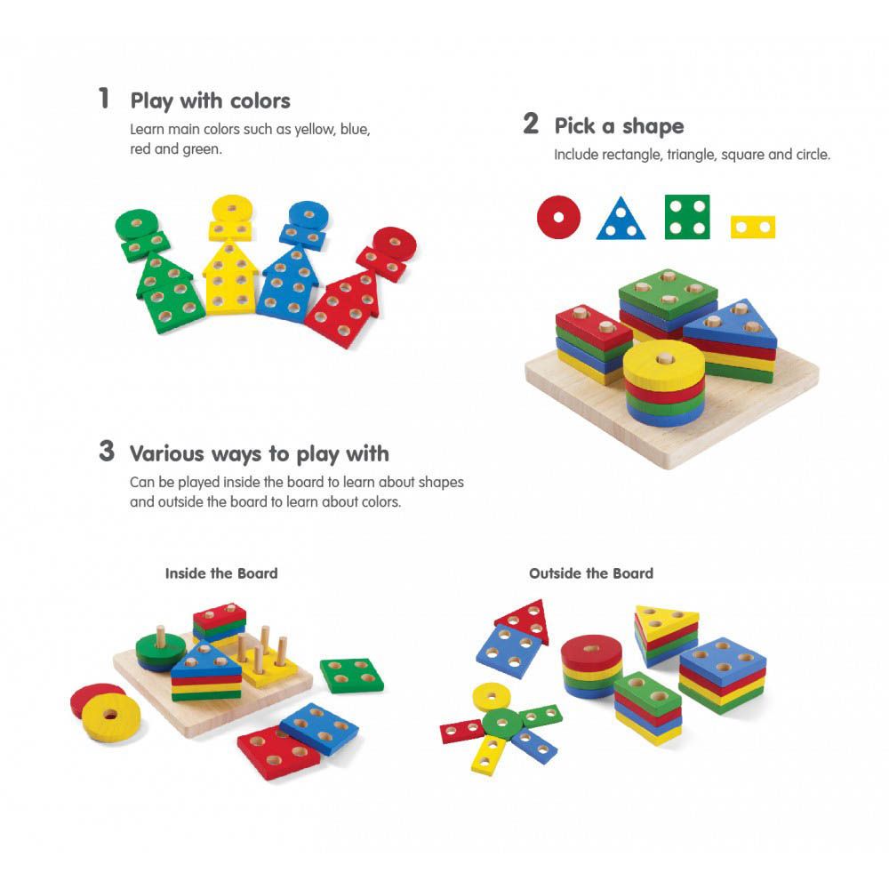 Plantoys - Wooden Geometric Sorting Board