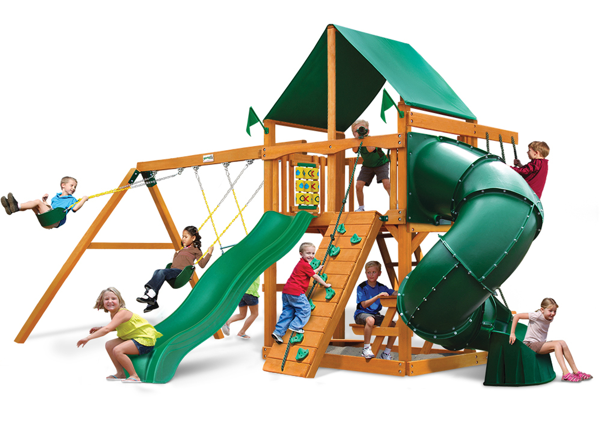 Playnation - Gorilla Laguna Mountaineer Wooden Roof Swing Set