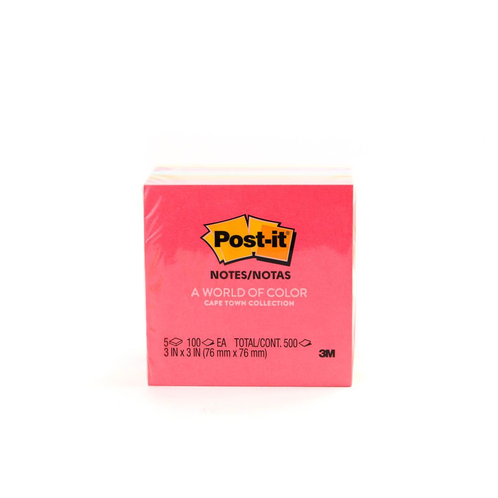 Post-It - Notes 654-5Pk, 3 In X 3 In (76 Mm X 76 Mm) Neon Colors