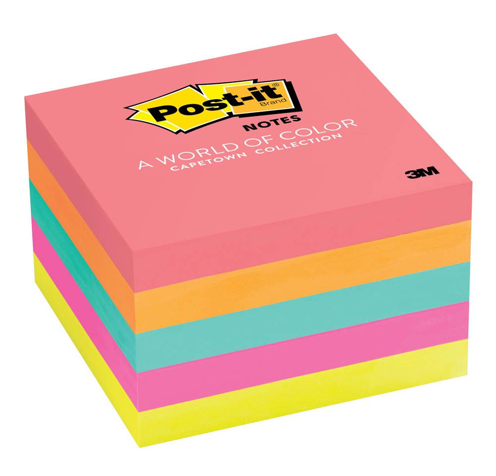 Post-It - Notes 654-5Pk, 3 In X 3 In (76 Mm X 76 Mm) Neon Colors