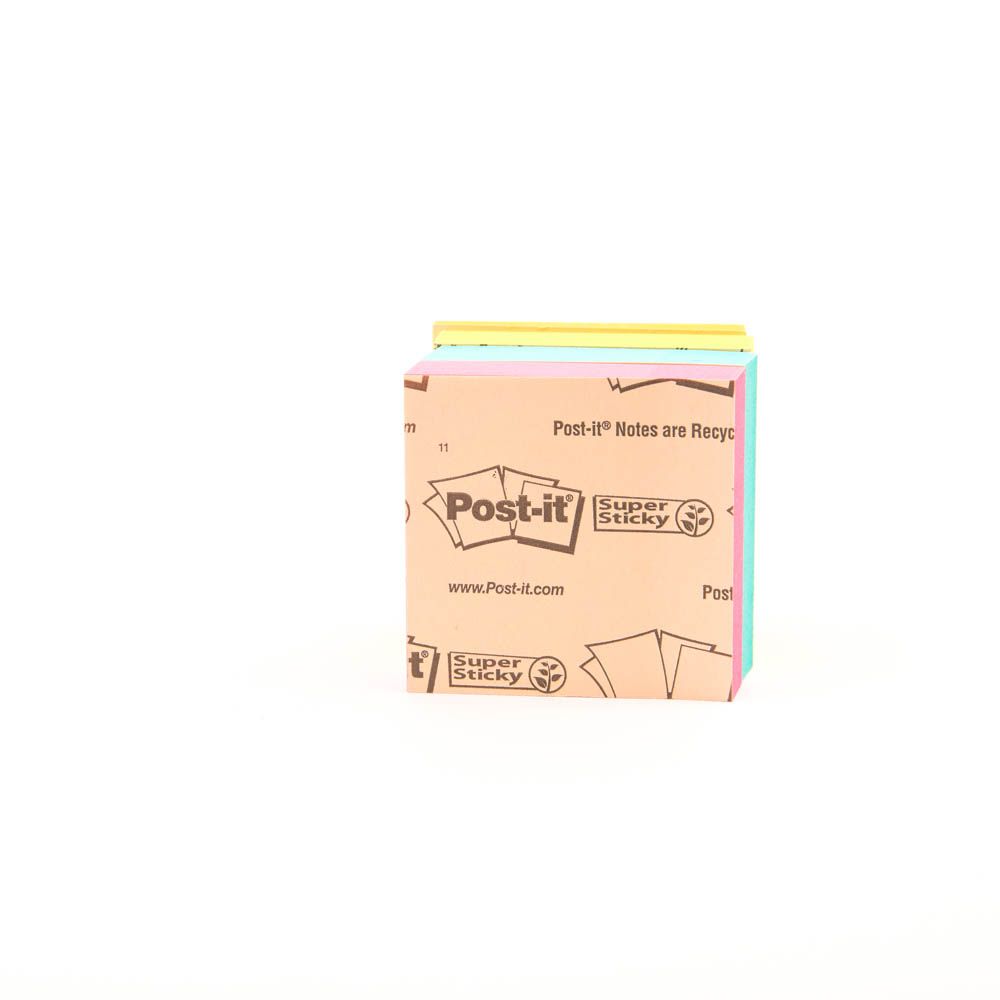 Post-It - Super Sticky Notes Assorted Colours 6 Pads 47.6 Mm X 47.6 Mm