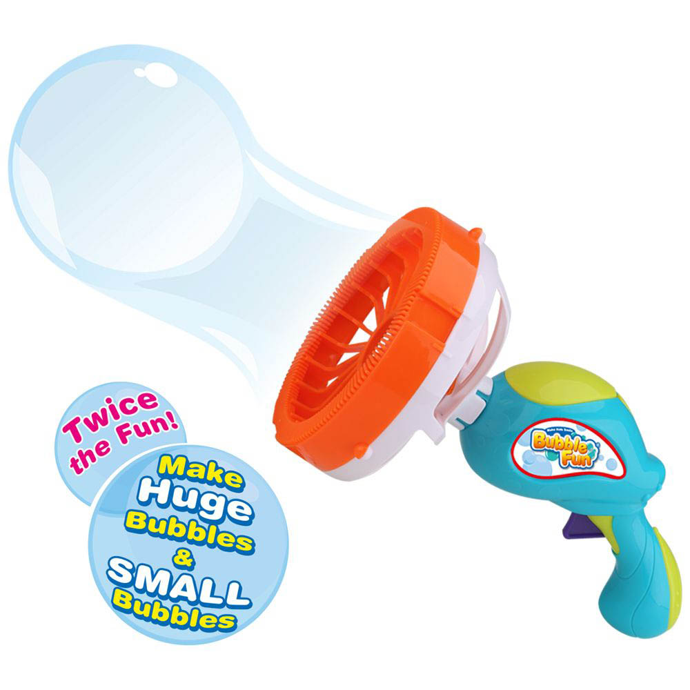 Power Joy - Bubble Jumbo Gun 2-in-1 With 8oz Bubble Solution, Battery Operated