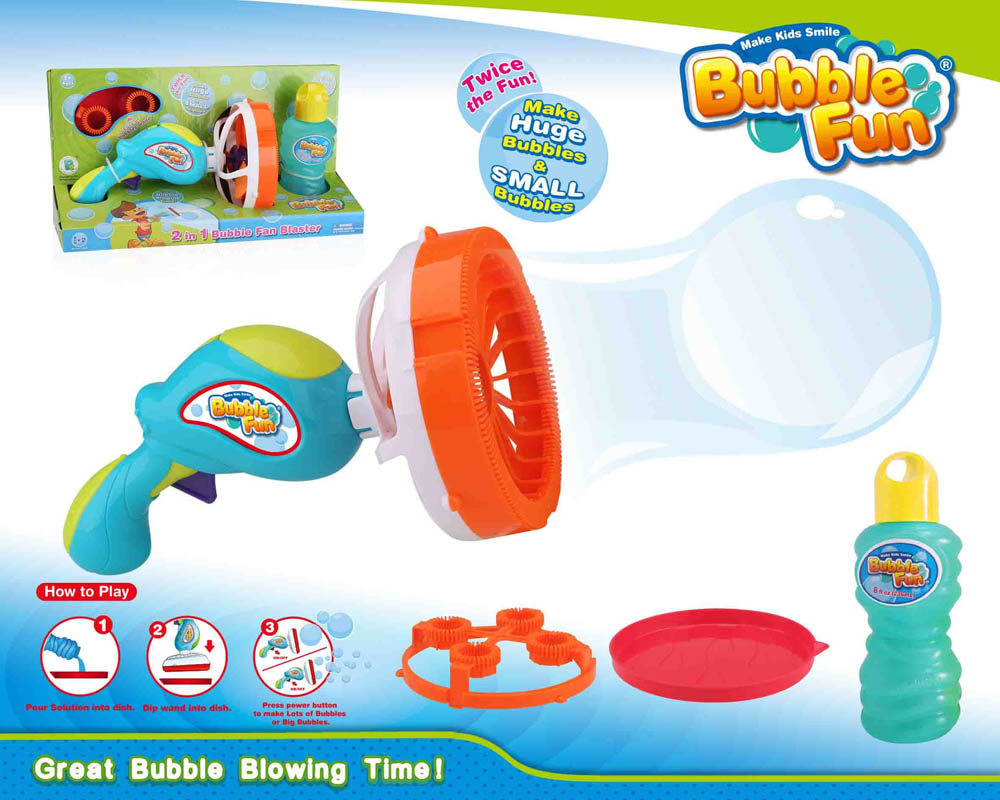 Power Joy - Bubble Jumbo Gun 2-in-1 With 8oz Bubble Solution, Battery Operated