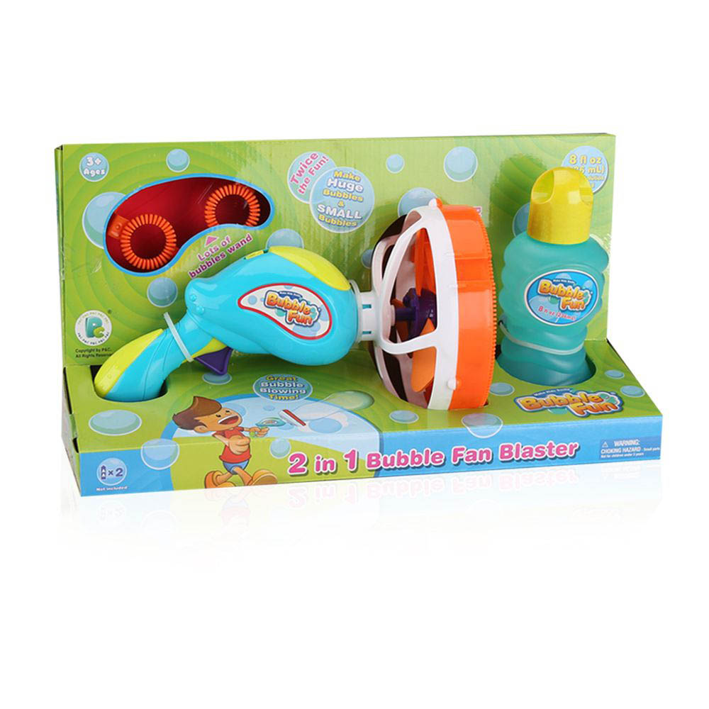 Power Joy - Bubble Jumbo Gun 2-in-1 With 8oz Bubble Solution, Battery Operated