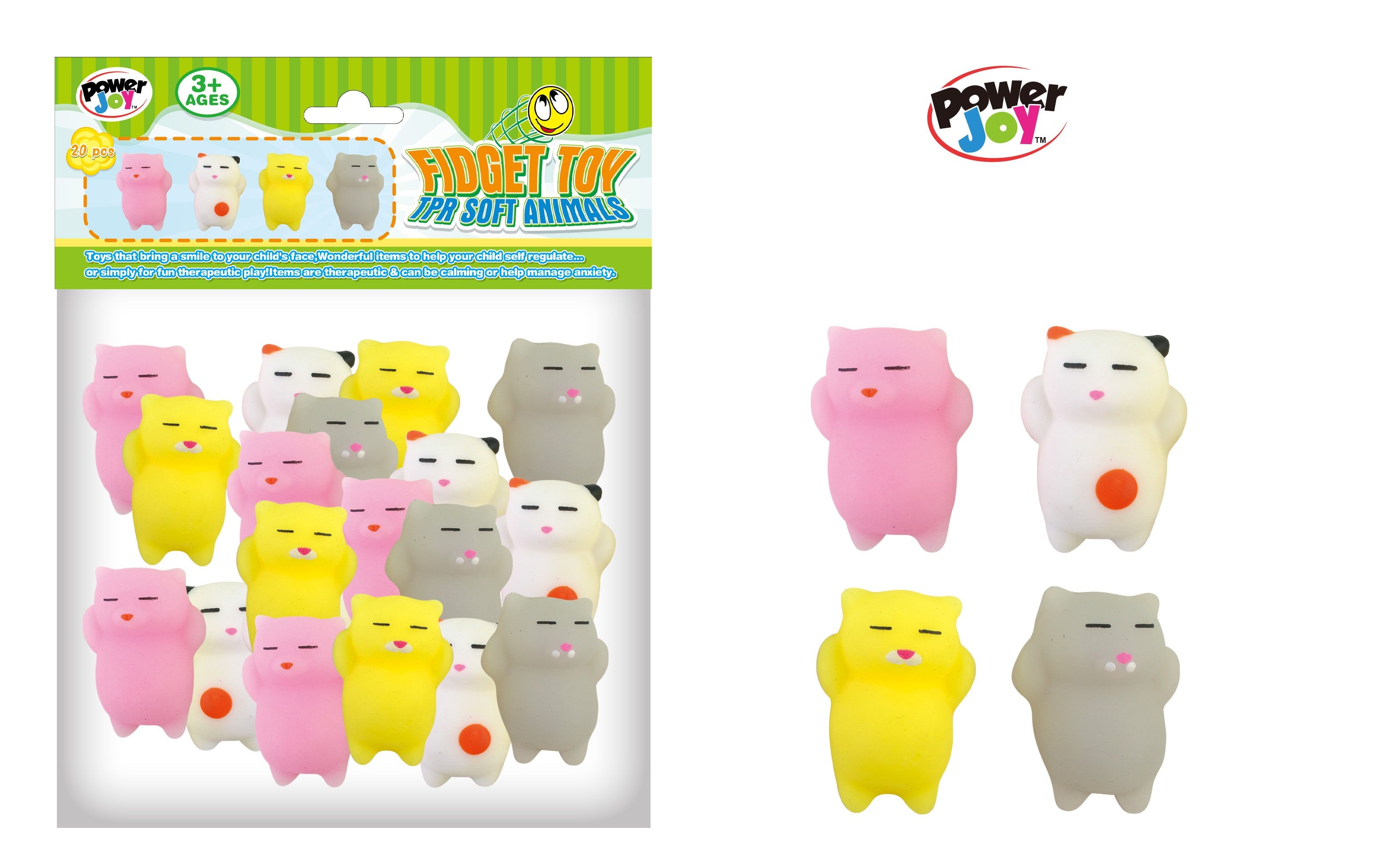 Power Joy - Fidget Toy Squishy Animals 20 Pieces
