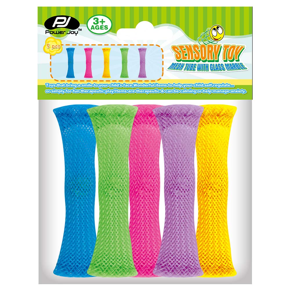 Power Joy - Sensory Toy Mesh Tube Glass Marble - 5pc