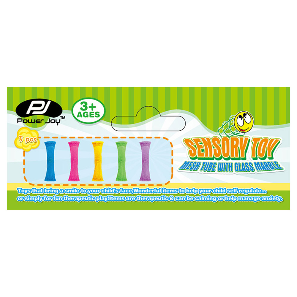 Power Joy - Sensory Toy Mesh Tube Glass Marble - 5pc