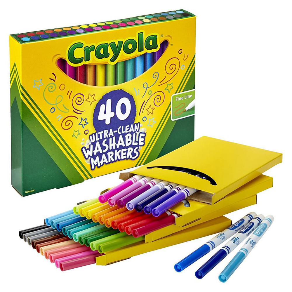 Crayola - 40 Ct. Ultra-Clean Washable Assorted Fine Line - Colormax Markers