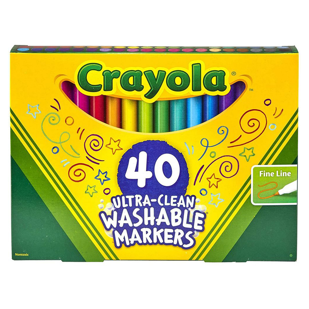 Crayola - 40 Ct. Ultra-Clean Washable Assorted Fine Line - Colormax Markers