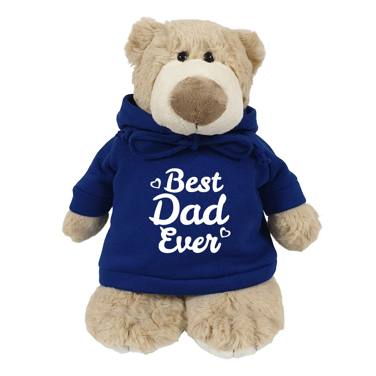 Caravaan - Mascot Bear with trendy blue hoodie Best Dad Ever - Light Brown