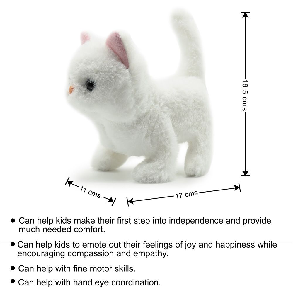 PUGS AT PLAY - Casper Walking Cat Plush Toy - White