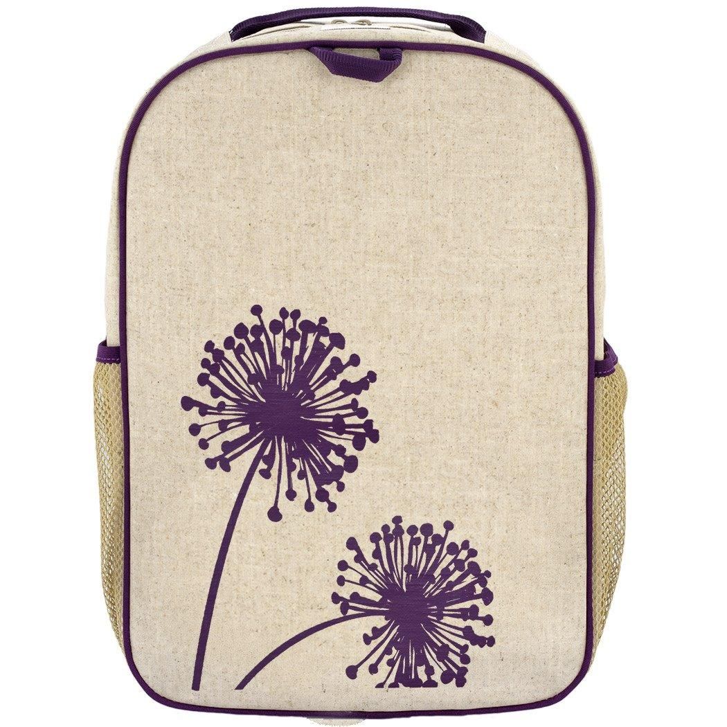 SoYoung Raw Linen Purple Dandelion Grade School Backpack