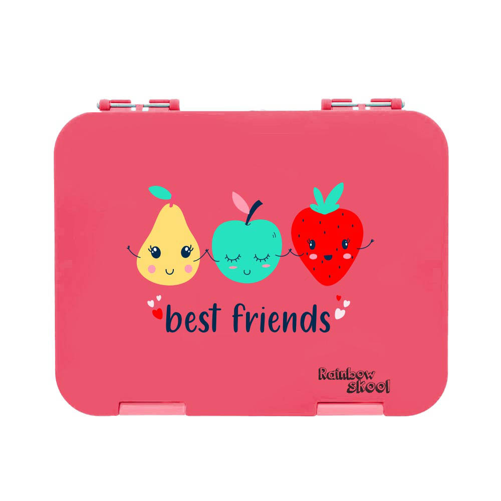 Rainbow Skool - 4-6 Compartment Lunch Box - Fruits - Pink