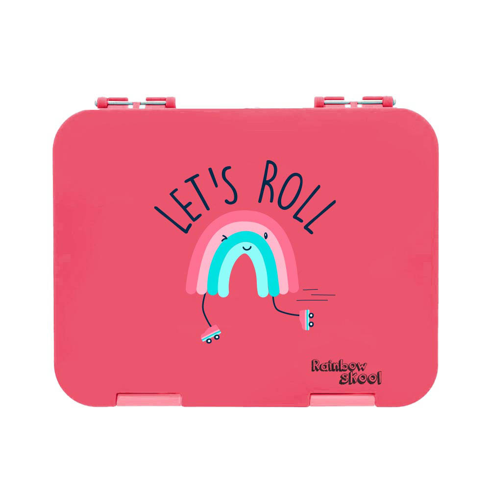 Rainbow Skool - 4-6 Compartment Lunch Box - Lets Roll - Pink