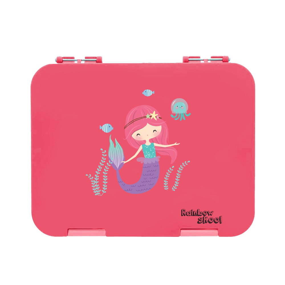 Rainbow Skool - 4-6 Compartment Lunch Box - Mermaid - Pink