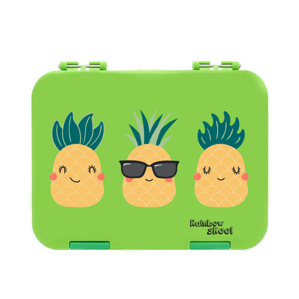 Rainbow Skool - 4 Compartment Lunch Box - Pineapple - Green