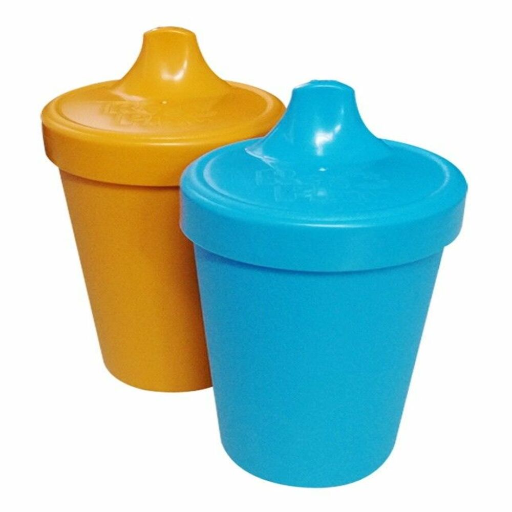 Re-Play 2 Pack Spill Proof Cups - Sky Blue & Orange