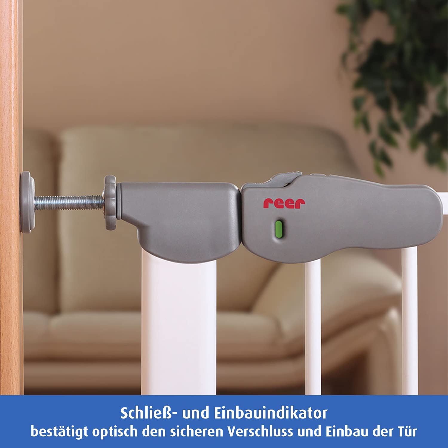 Reer Doorway Grill & Stairway Baby Gate Advanced for clamping, pressure mounted gate, Metal, Automatic Closing, passage width 77.5-83.5cm
