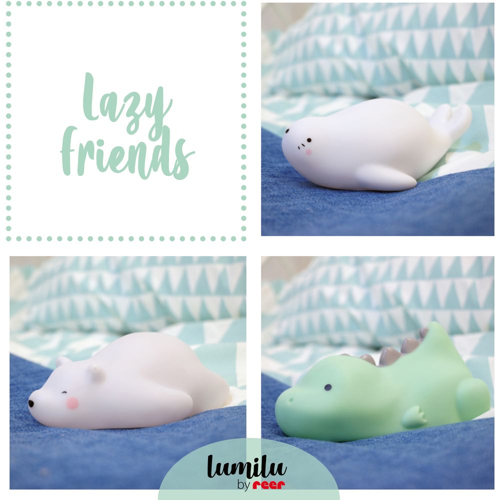 Reer - Lumilu Lazy Friends Bear Night Light - White