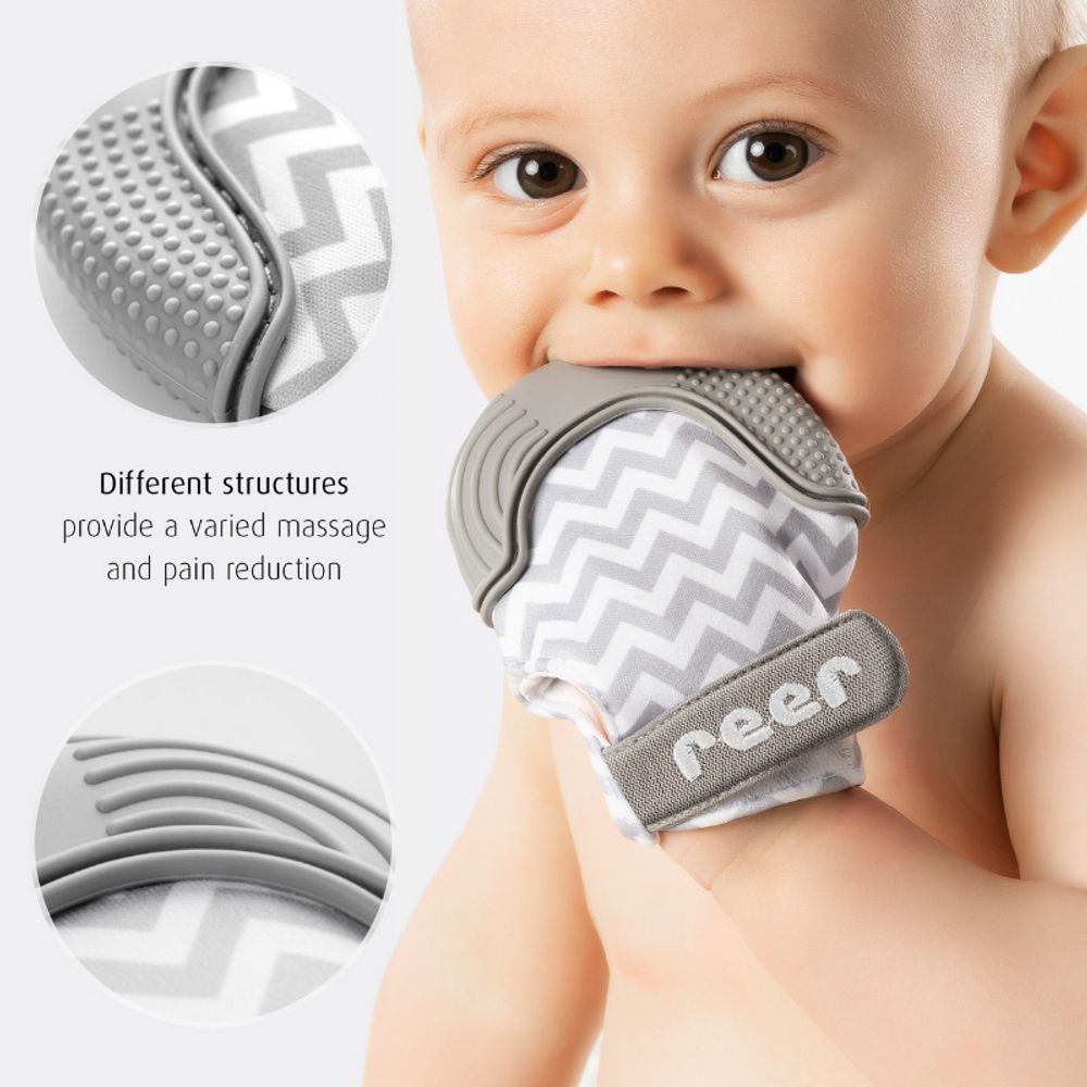 Reer - Silicon Teething Mitten - Grey