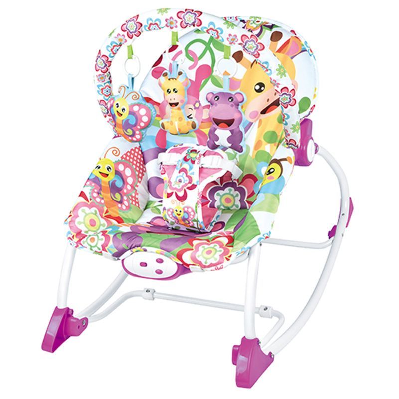 Factory Price - Pink Infant To Toddler I-Baby Rocker/Bouncer - Animal Design