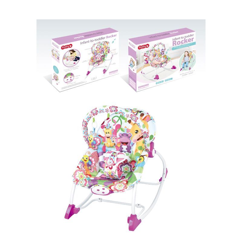 Factory Price - Pink Infant To Toddler I-Baby Rocker/Bouncer - Animal Design