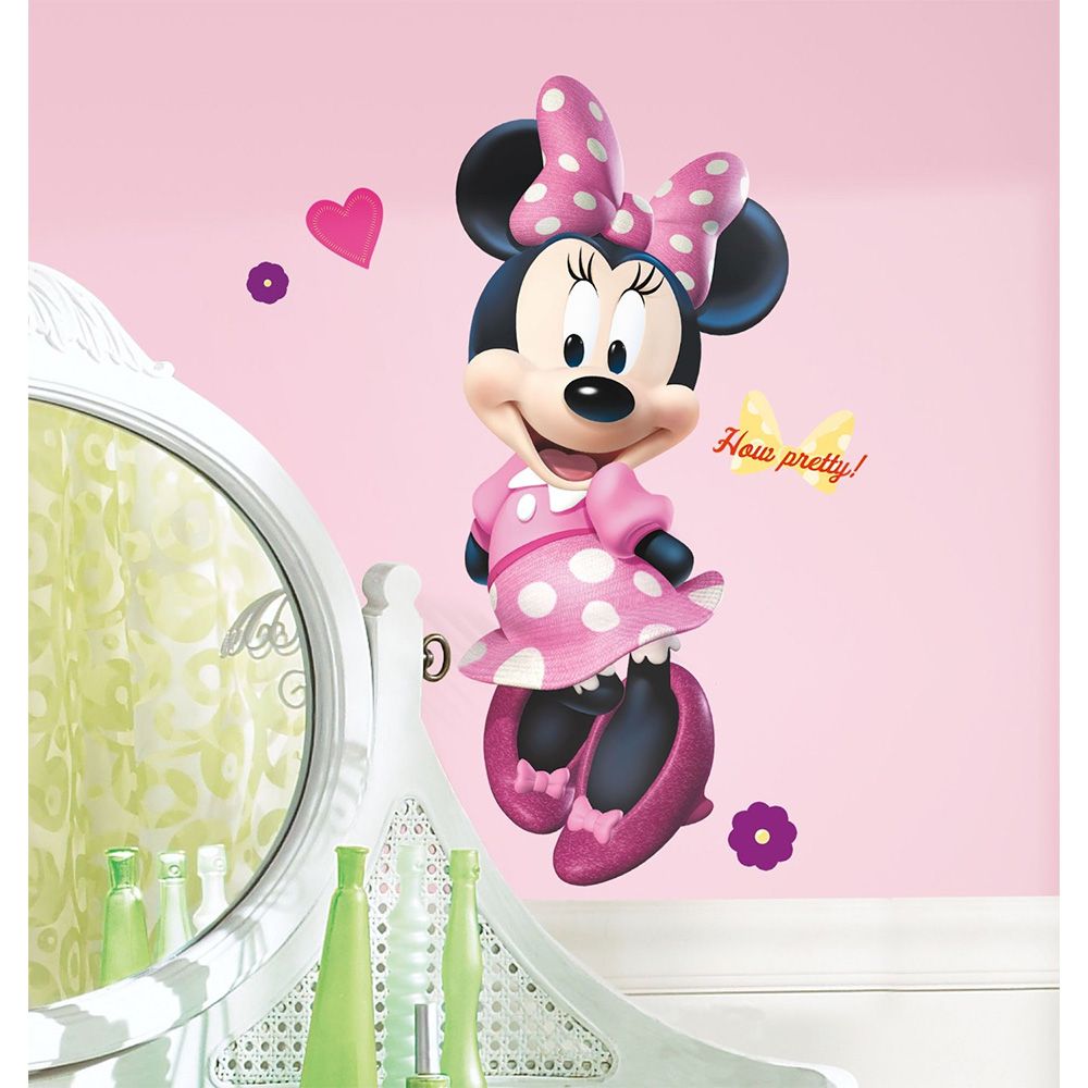 Room Mates Decals Mickey & Friends - Minnie Bow-Tique Peel & Stick Giant Wall Decal