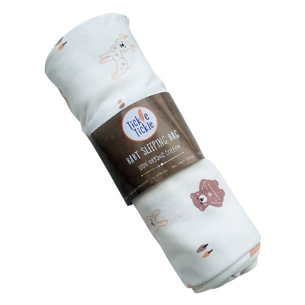 Tickle Tickle - Organic Clothing Sleeping Bag - White
