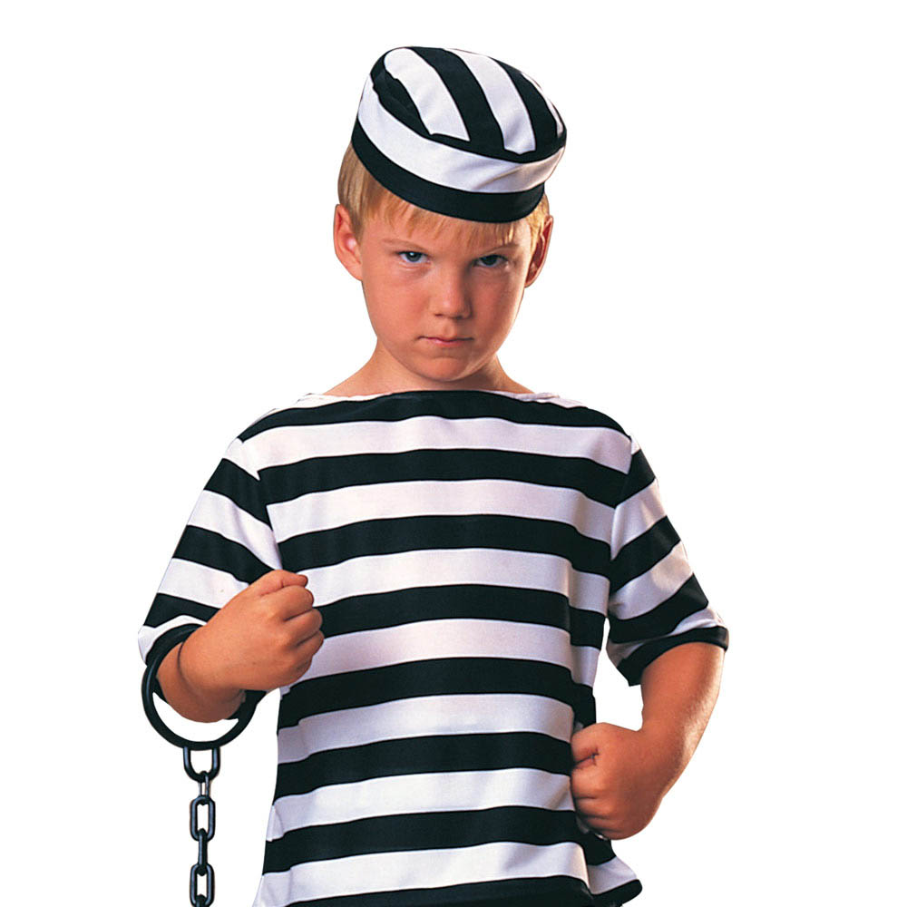Rubie's - Official Haunted House Prisoner Costume Boys - Black and White