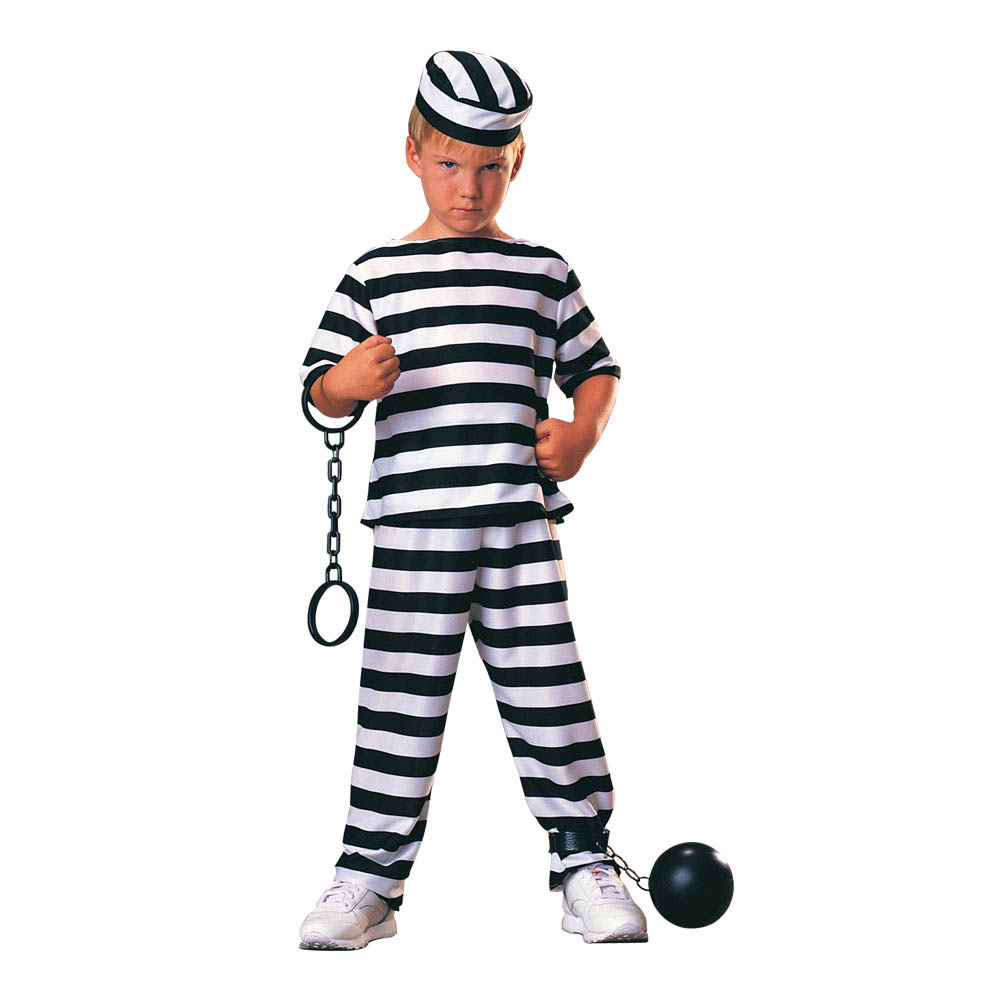 Rubie's - Official Haunted House Prisoner Costume Boys - Black and White