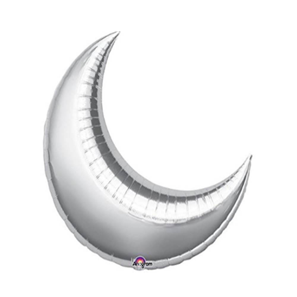 Amscan - S40 Silver Crescent Super Shape Foil Balloon 26In