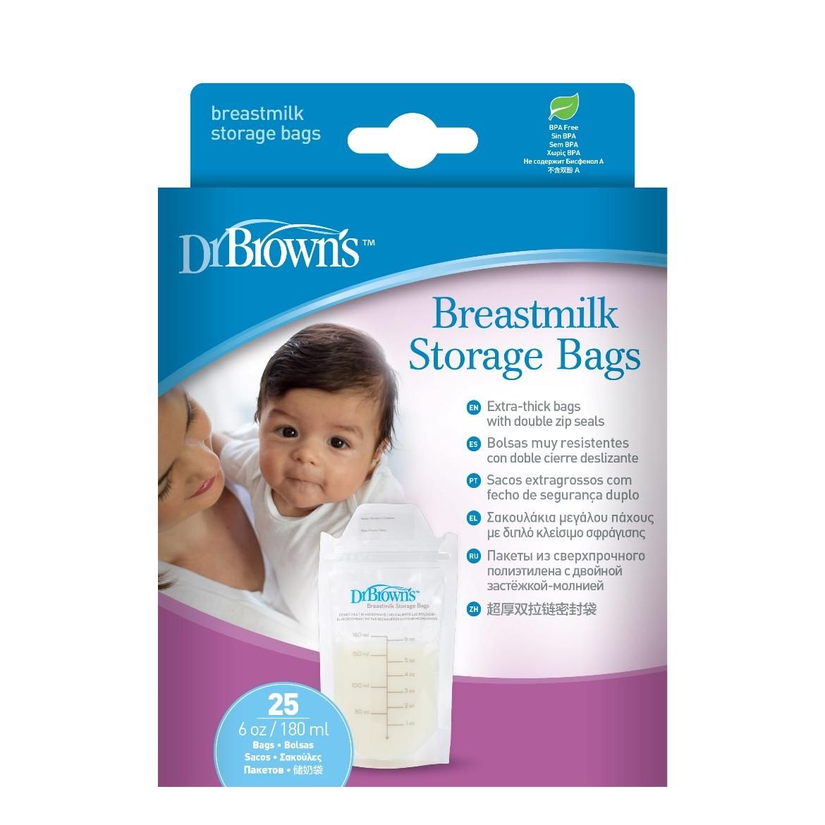 DrBrowns - Breastmilk Storage Bag - 180ml (25Pcs)