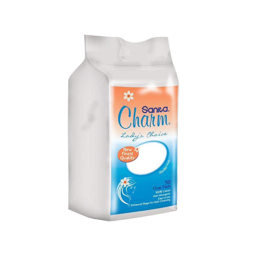 Sanita - Charm 100% Cotton Pads - 50 Pads