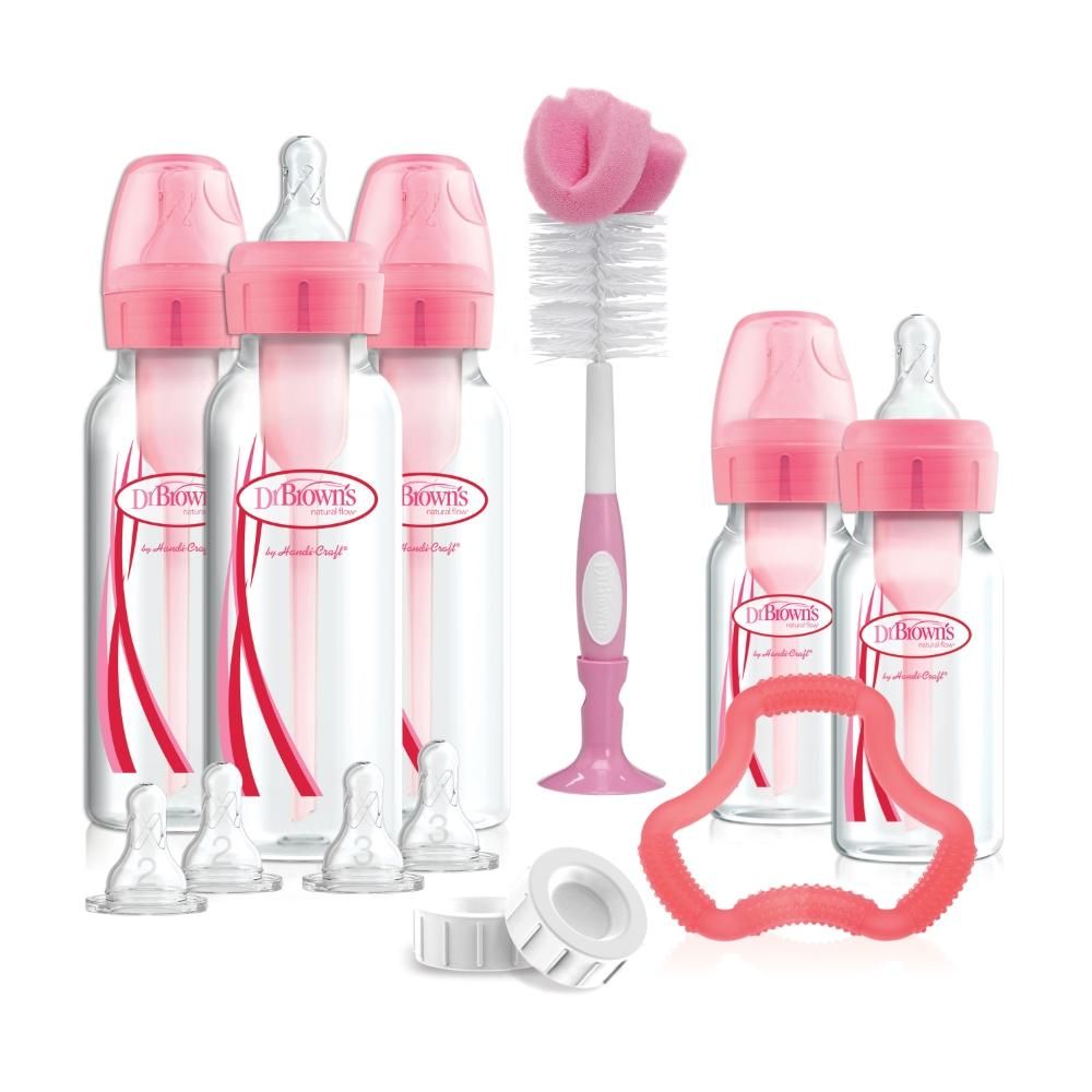 Dr. Browns - PP Options+ Narrow-Neck Baby Bottle Gift Set - Pink