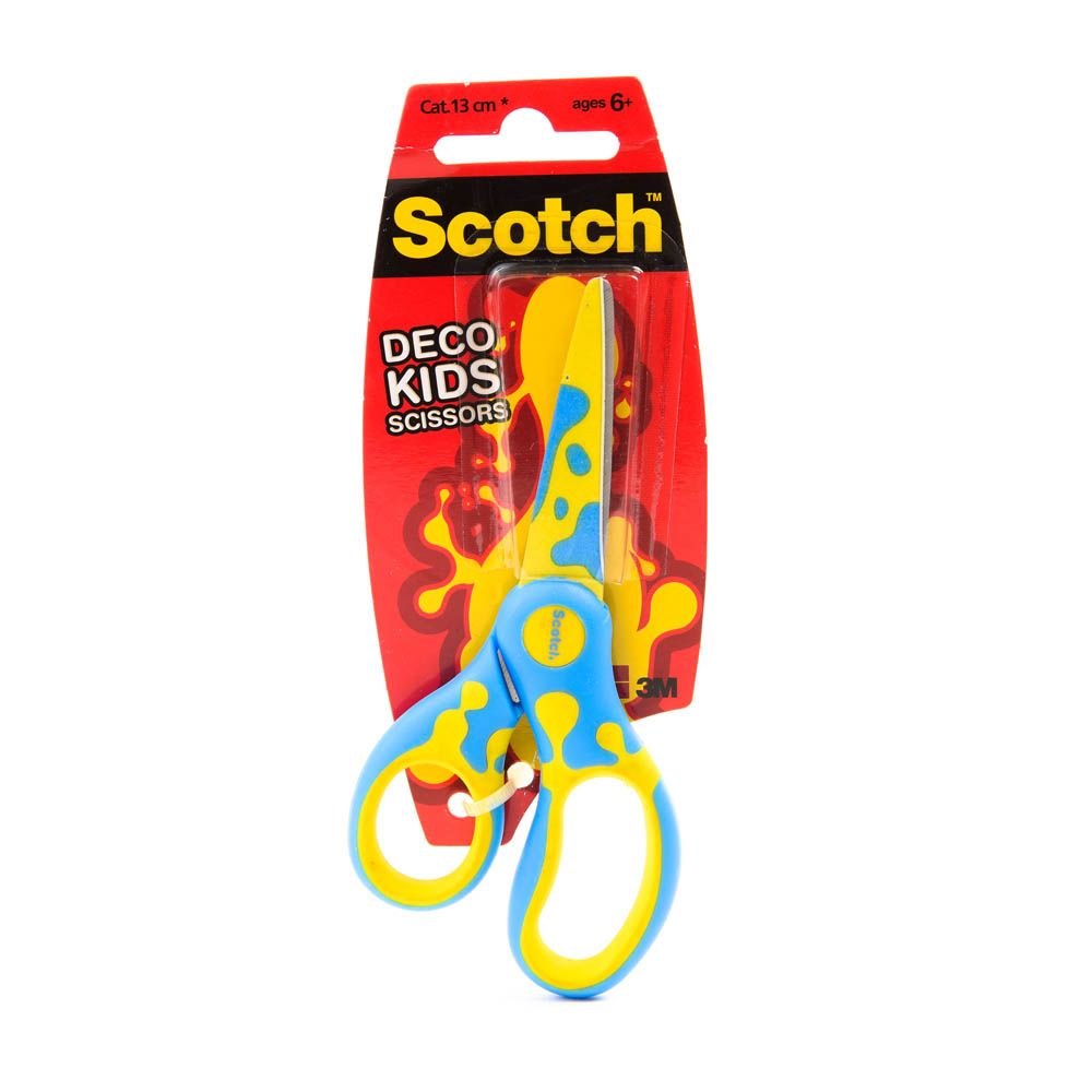 Scotch - Deco Kids Scissors Mixed Shipper (Green, Blue Or Pink) 1/Pack 13 Cm