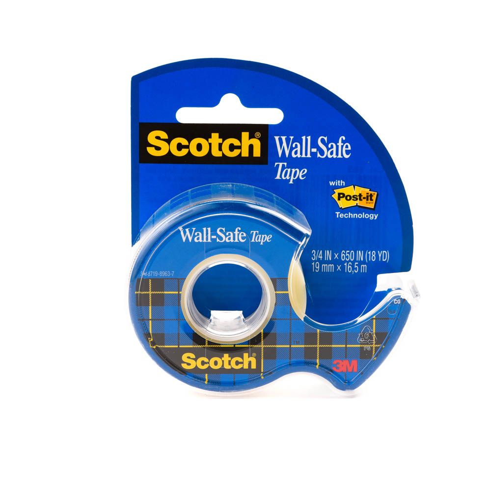 Scotch - Wall-Safe Tape, 183, 3/4 In X 650 In (19 Mm X 16.5 M)