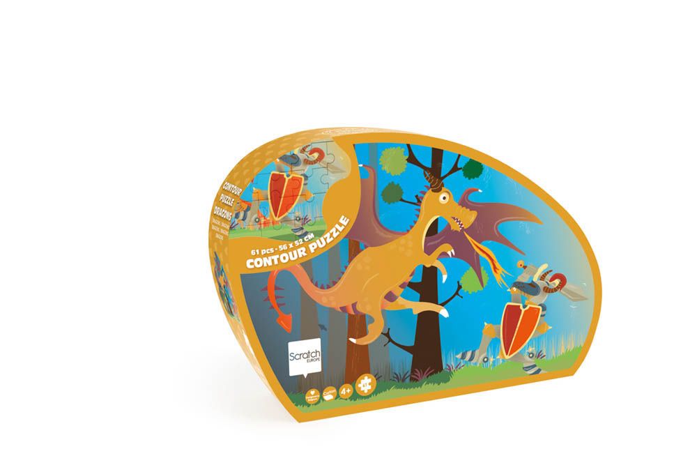 Scratch europe - Dragon Contour Puzzle 61 Pcs