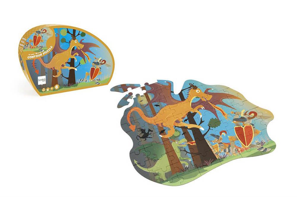 Scratch europe - Dragon Contour Puzzle 61 Pcs