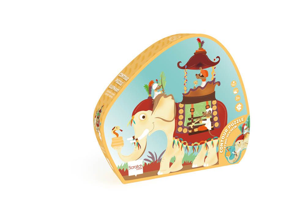 Scratch europe - Elephant Contour Puzzle 37 Pcs