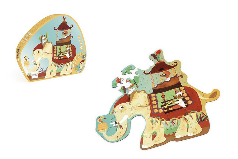 Scratch europe - Elephant Contour Puzzle 37 Pcs