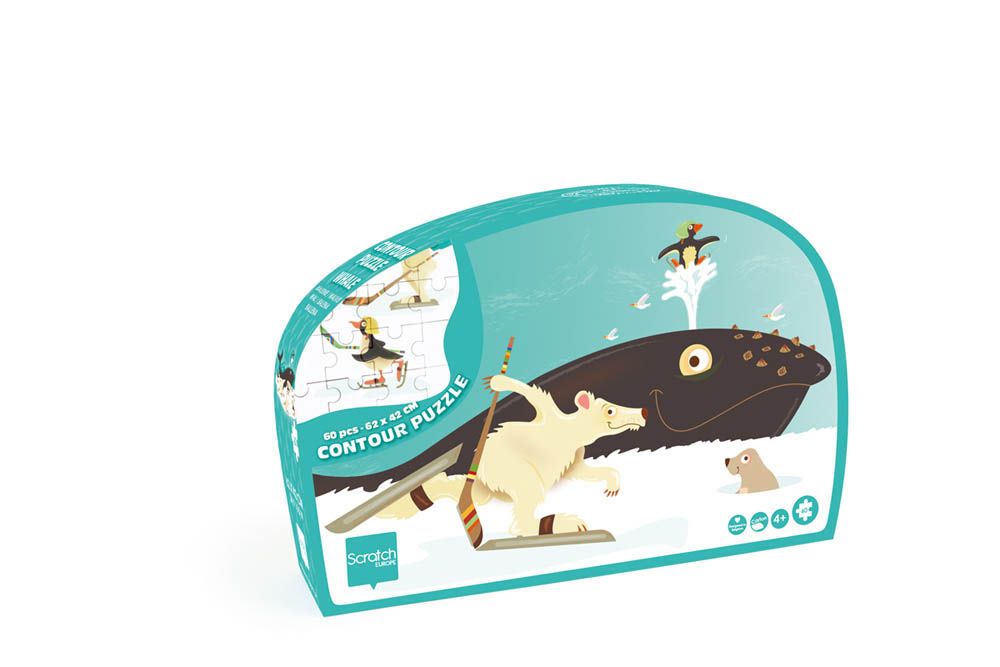 Scratch europe - Whale Contour Puzzle