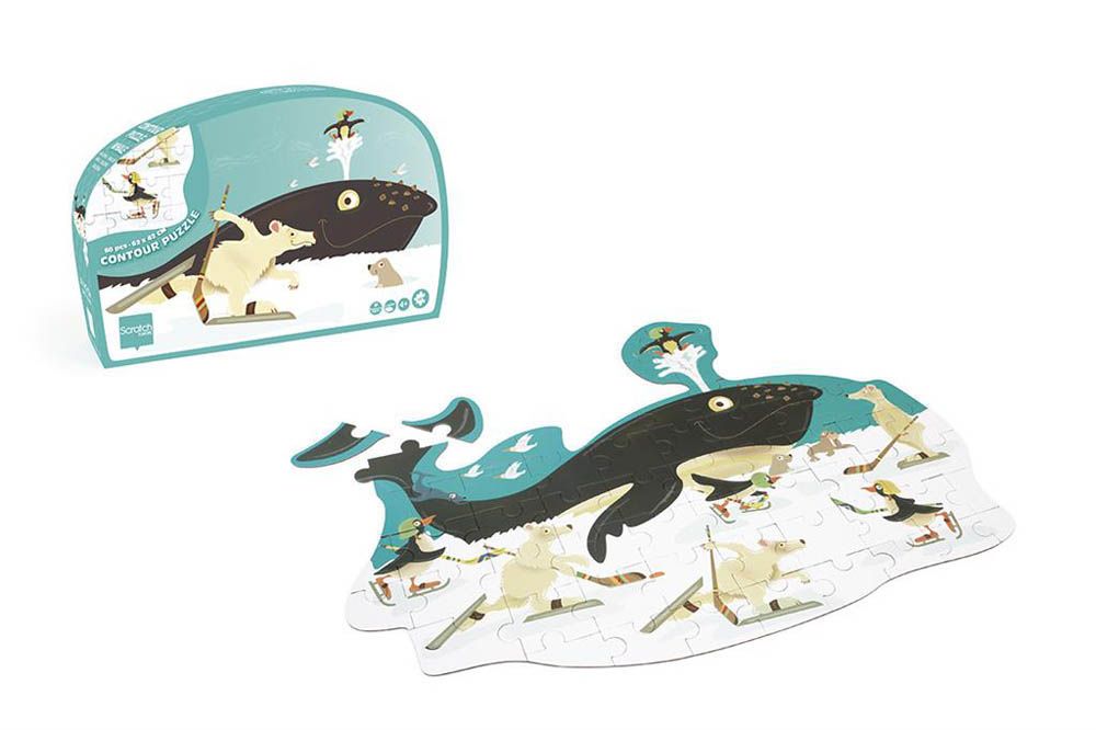 Scratch europe - Whale Contour Puzzle