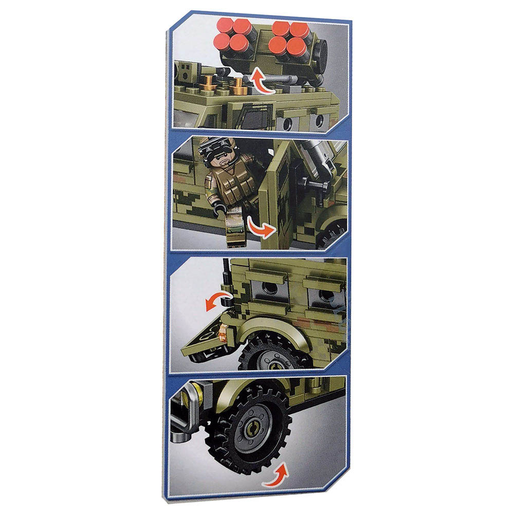 Sembo - 105531 - Assault Vehicle Building Blocks - 269 Pcs - Green