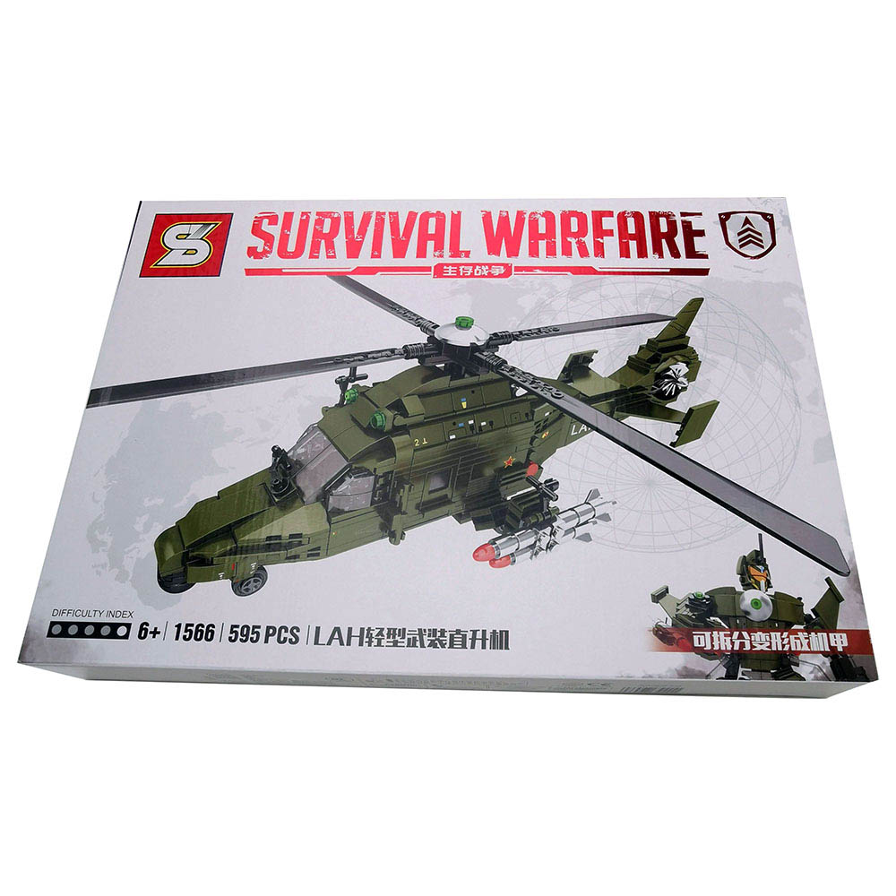 Sembo - 1566 - Survival War Building Blocks - 595 Pcs - Green