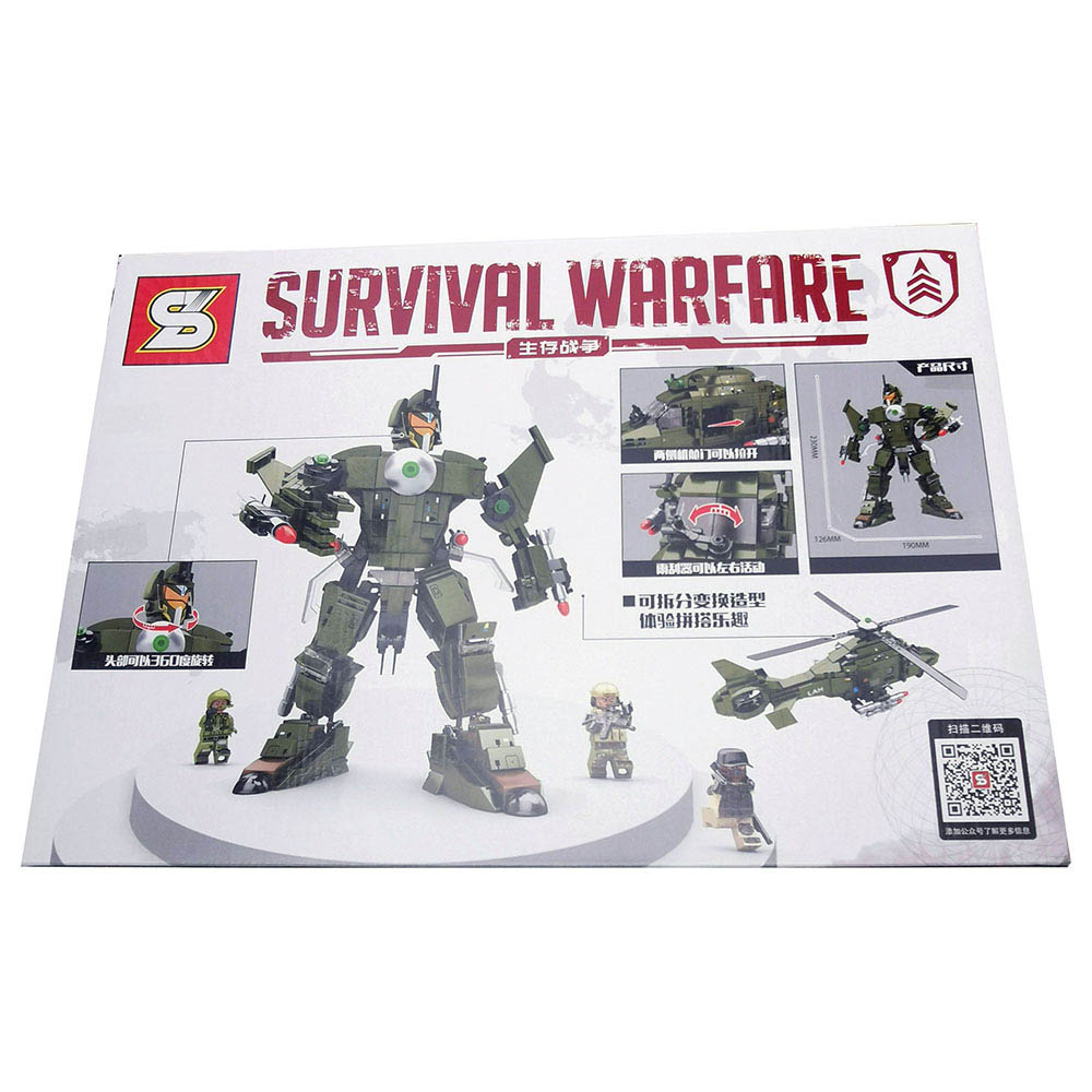 Sembo - 1566 - Survival War Building Blocks - 595 Pcs - Green