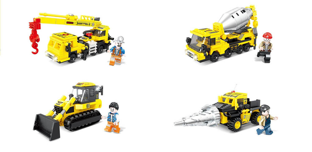 Sembo - 1586 - Engineering Series Building Blocks - Set Of 4 - Yellow